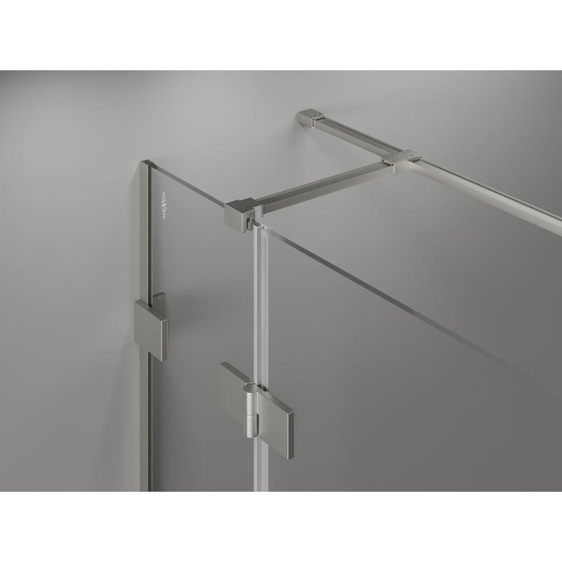Mexen Lunar T cabine de douche pivotante gauche 130 x 110 cm, transparente, nickel brossé - 834T-130-110-97-00-L