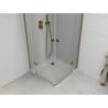 Mexen Roma Duo cabine de douche pivotante 100 x 100 cm, transparent, dorée + receveur Flat - 854-100-100-50-02-4010G
