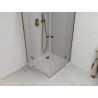Mexen Roma Duo cabine de douche pivotante 100 x 100 cm, transparent, or + receveur Flat - 854-100-100-50-02-4010G