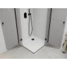 Mexen Roma Duo cabine de douche pivotante 80 x 80 cm, transparente, noire + receveur Flat - 854-080-080-70-02-4010B
