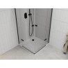 Mexen Roma Duo cabine de douche pivotante 80 x 80 cm, transparente, noire + receveur Flat - 854-080-080-70-02-4010B