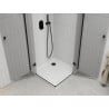 Mexen Roma Duo cabine de douche pivotante 100 x 100 cm, transparent, noir + receveur Flat - 854-100-100-70-02-4010B