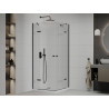 Mexen Roma Duo cabine de douche pivotante 100 x 100 cm, transparent, noir + receveur plat - 854-100-100-70-02-4010B