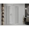 Mexen Roma cabine de douche pivotante 90 x 90 cm, transparent, chrome + receveur Flat - 854-090-090-01-00-4010