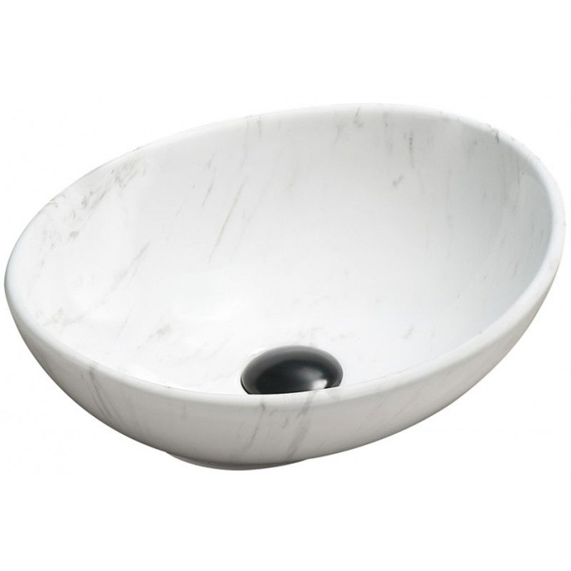 Mexen Elza lavabo de comptoir 40 x 33 cm, Pierre blanche - 21014092