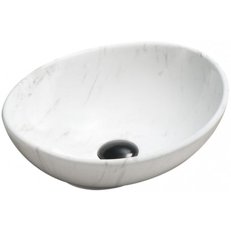 Mexen Elza lavabo à poser 40 x 33 cm, pierre blanche - 21014092