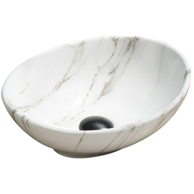Mexen Elza lavabo de comptoir 40 x 33 cm, Pierre blanche - 21014091