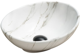 Mexen Elza lavabo de comptoir 40 x 33 cm, Pierre blanche - 21014091