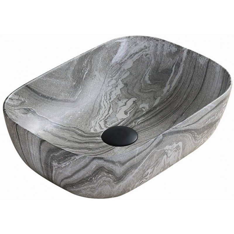 Mexen Rita lavabo sur plan 45 x 32 cm, pierre grise - 21084593