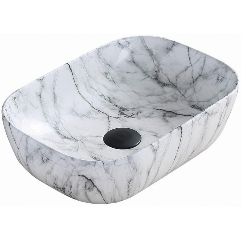 Mexen Rita lavabo sur plan 45 x 32 cm, pierre blanche - 21084591