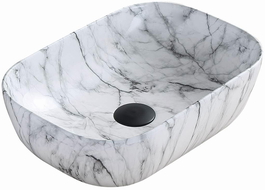Mexen Rita lavabo de comptoir 45 x 32 cm, Pierre blanche - 21084591