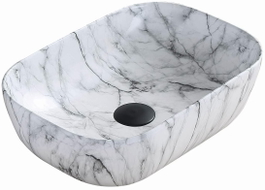 Mexen Rita lavabo sur plan 45 x 32 cm, pierre blanche - 21084591