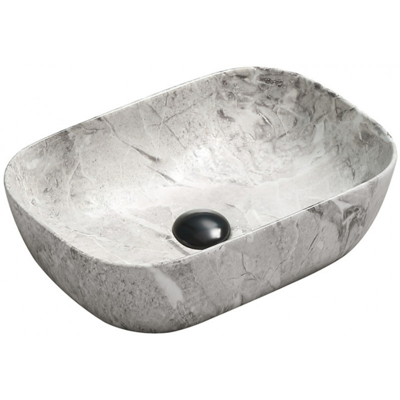Mexen Rita lavabo à poser 45 x 32 cm, pierre grise - 21084598
