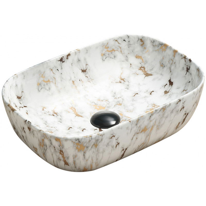 Mexen Rita lavabo de comptoir 45 x 32 cm, Pierre blanche - 21084595