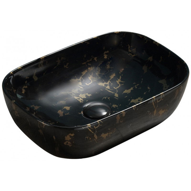 Mexen Rita lavabo de comptoir 45 x 32 cm, Pierre noire - 21084594