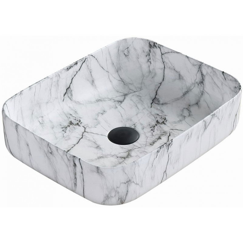 Mexen Carla lavabo de comptoir 50 x 39 cm, Pierre blanche - 21555093