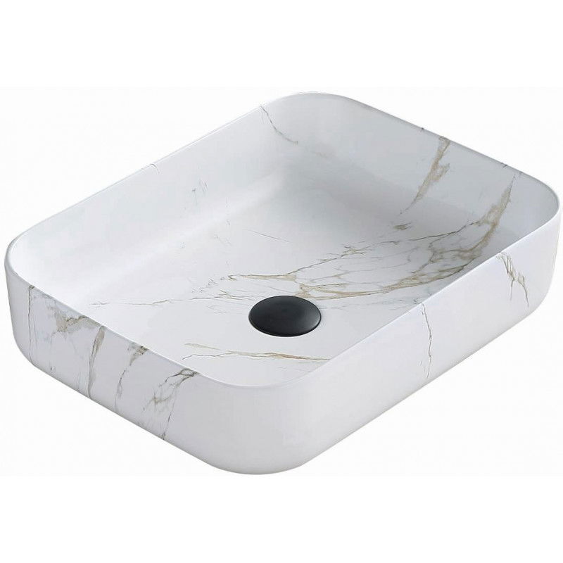 Mexen Carla lavabo de comptoir 50 x 39 cm, Pierre blanche - 21555091