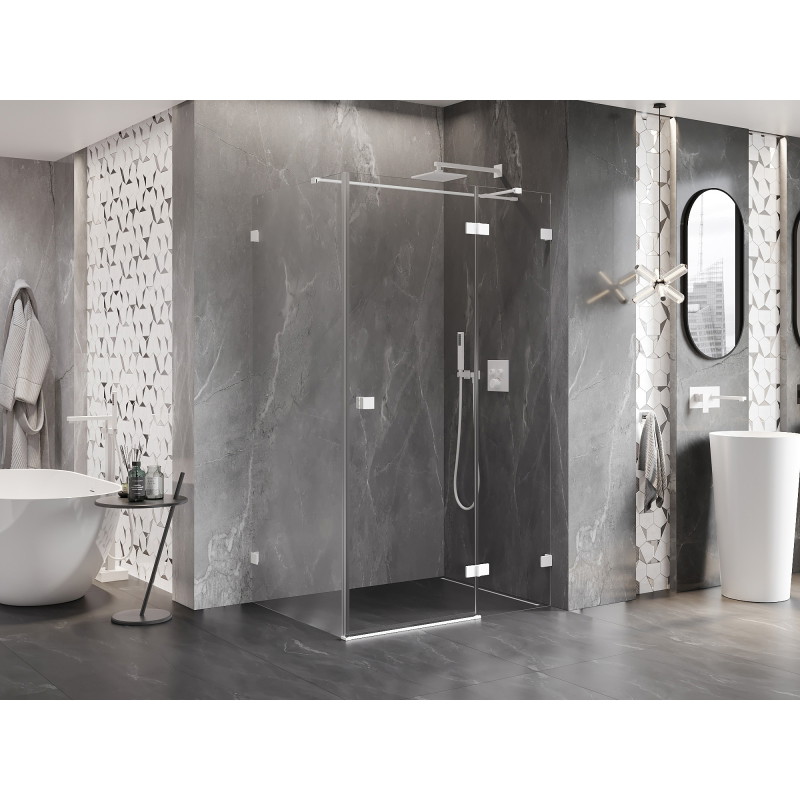 Mexen Lunar T cabine de douche pivotante droite 115 x 80 cm, transparent, blanc - 834T-115-080-20-00-P