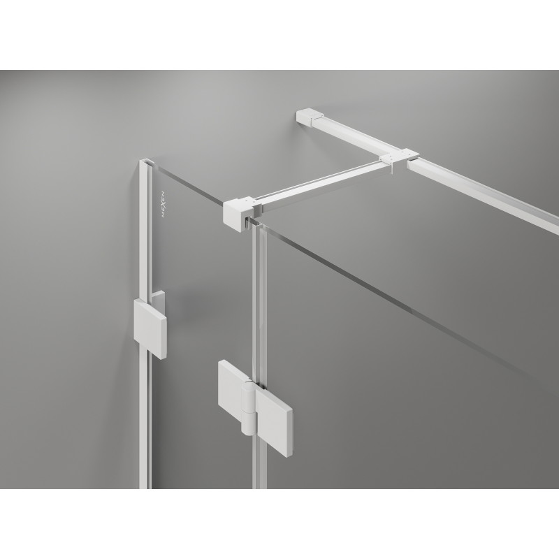 Mexen Lunar T cabine de douche pivotante droite 115 x 80 cm, transparent, blanc - 834T-115-080-20-00-P