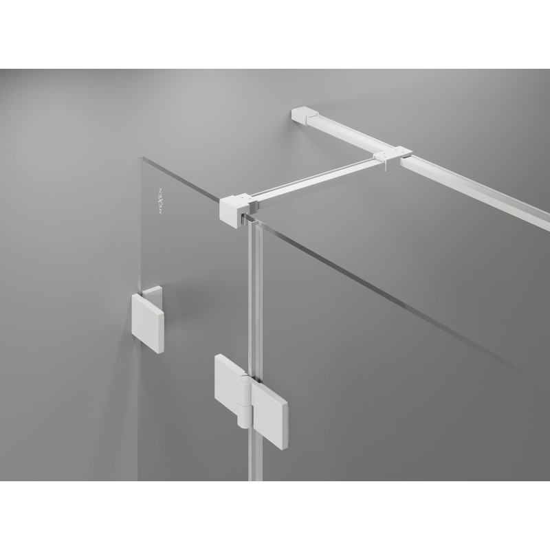 Mexen Lunar T cabine de douche pivotante droite 115 x 80 cm, transparent, blanc - 834T-115-080-20-00-P