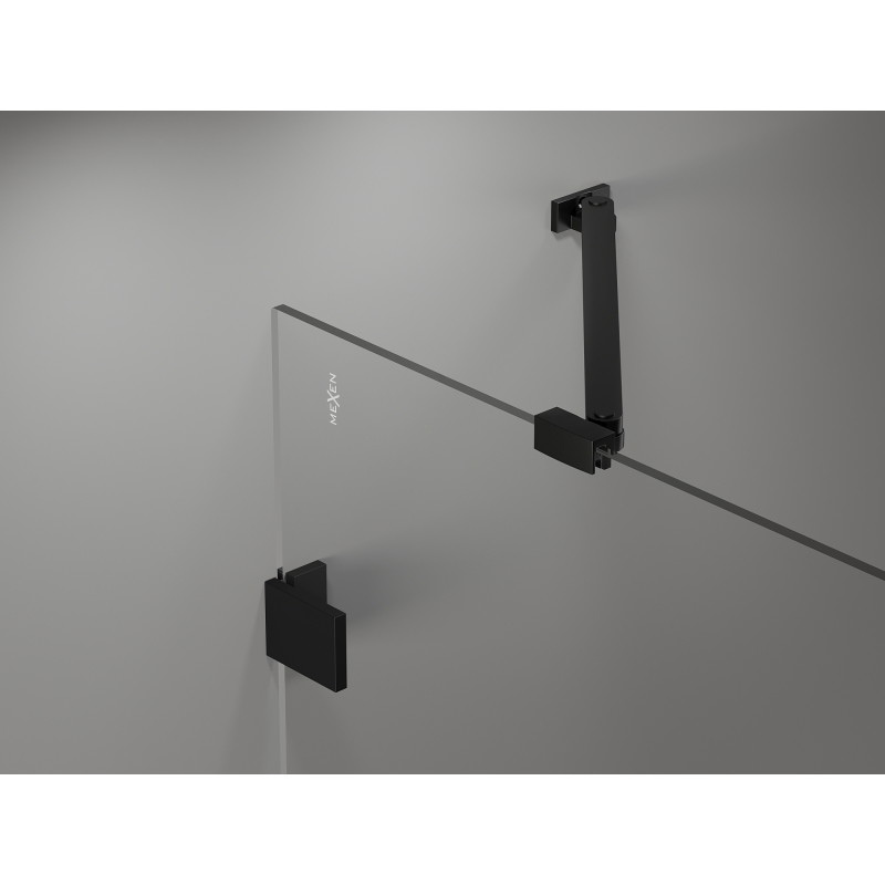 Mexen Lunar-B cabine de douche pivotante gauche 100 x 80 cm, transparent, noir - 832-100-080-70-00-L