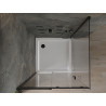 Mexen Omega cabine de douche coulissante 100 x 100 cm, transparent, noir + receveur de douche Flat, blanc
