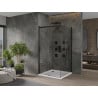 Mexen Omega cabine de douche coulissante 100 x 100 cm, transparente, noire + receveur Flat, blanc - 825-100-100-70-00-4010B