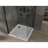 Mexen Omega cabine de douche coulissante 100 x 100 cm, transparente, noire + receveur Flat, blanc - 825-100-100-70-00-4010B