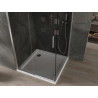 Mexen Omega cabine de douche coulissante 100 x 100 cm, graphite, chrome + receveur Flat, blanc - 825-100-100-01-40-4010