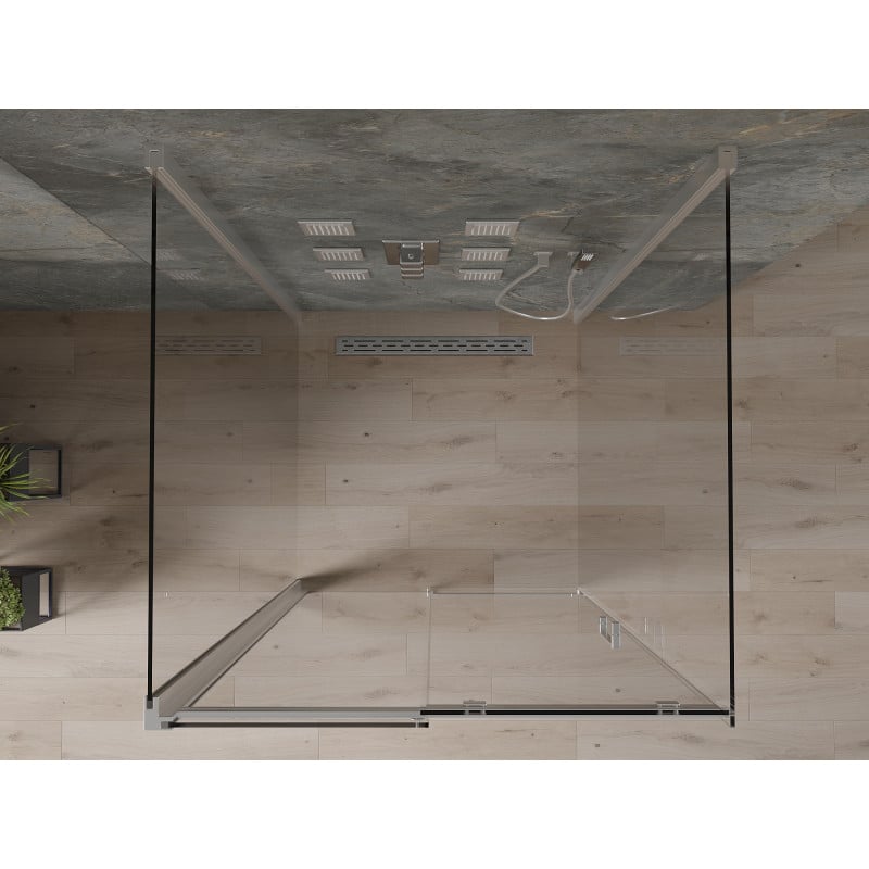 Mexen Omega-3S cabine de douche 3 parois, coulissante 100 x 100 cm, transparent, chrome - 825-100-100-01-00-3S