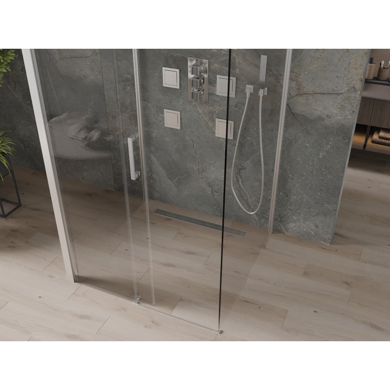 Mexen Omega-3S cabine de douche 3 parois, coulissante 100 x 100 cm, transparent, chrome - 825-100-100-01-00-3S