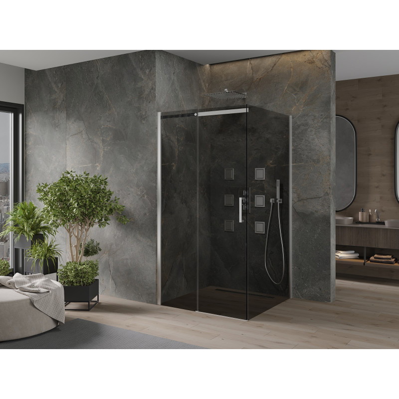 Mexen Omega cabine de douche coulissante 100 x 100 cm, graphite, chrome - 825-100-100-01-40