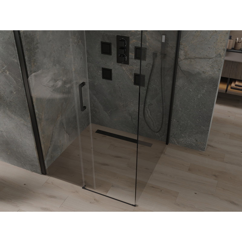 Mexen Omega cabine de douche coulissante 100 x 100 cm, transparente, noire - 825-100-100-70-00