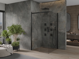 Mexen Omega cabine de douche coulissante 100 x 100 cm, transparente, noire - 825-100-100-70-00