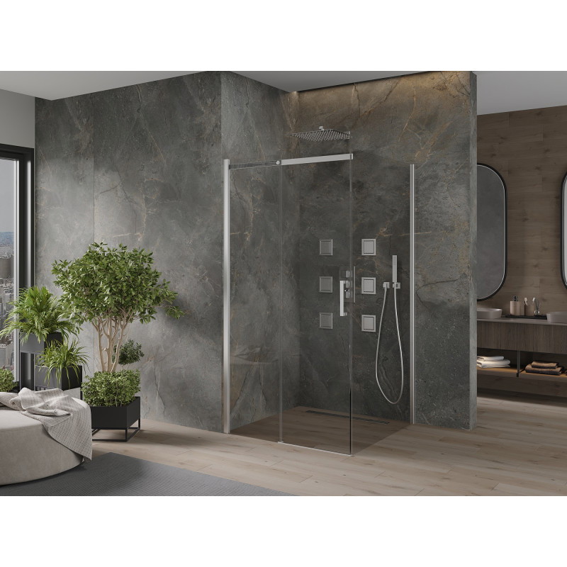 Mexen Omega cabine de douche coulissante 100 x 100 cm, transparent, chrome - 825-100-100-01-00