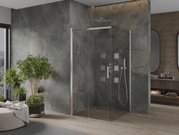 Mexen Omega cabine de douche coulissante 100 x 100 cm, transparent, chrome - 825-100-100-01-00