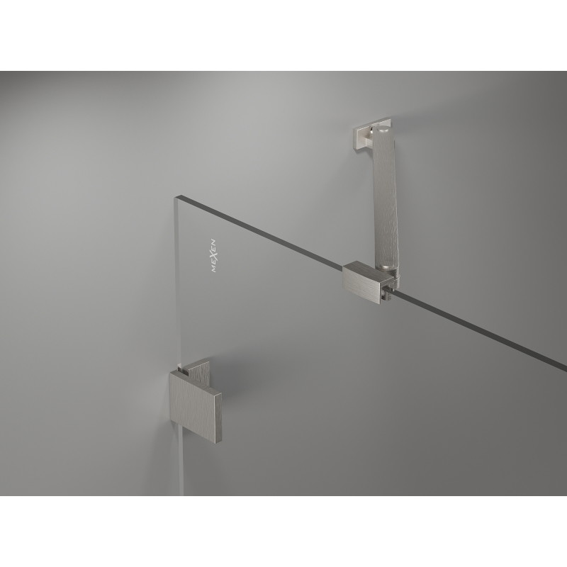 Mexen Lunar-B cabine de douche pivotante gauche 90 x 80 cm, transparent, nickel brossé - 832-090-080-97-00-L