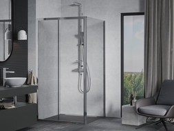 Cabine de douche coulissante Mexen Apia 90 x 90 cm, transparent, chrome - 840-090-090-01-00