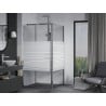 Mexen Apia cabine de douche coulissante 100 x 100 cm, bandes blanches, chrome - 840-100-100-01-20
