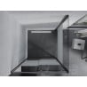 Mexen Apia cabine de douche coulissante 100 x 100 cm, bandes blanches, chrome - 840-100-100-01-20