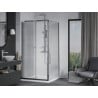 Cabine de douche coulissante Mexen Apia 90 x 90 cm, transparent, chrome + receveur Flat - 840-090-090-01-00-4010