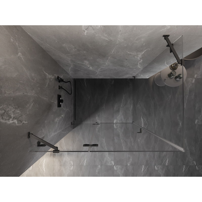Mexen Lunar cabine de douche pivotante gauche 95 x 80 cm, transparent, gris canon brossé - 834-095-080-66-00-L