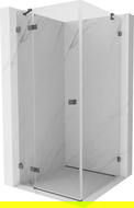 Mexen Lunar cabine de douche pivotante gauche 100 x 100 cm, transparent, gris arme brossé - 834-100-100-66-00-L