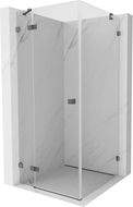 Mexen Lunar cabine de douche pivotante gauche 100 x 100 cm, transparent, gris fusil brossé - 834-100-100-66-00-L