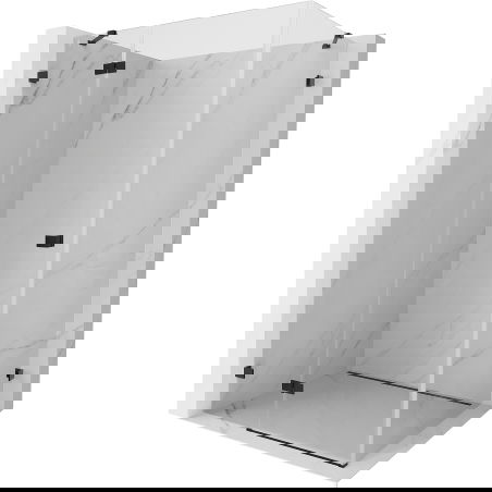 Mexen Lunar cabine de douche pivotante à gauche 95 x 70 cm, transparent, noir - 834-095-070-70-00-L