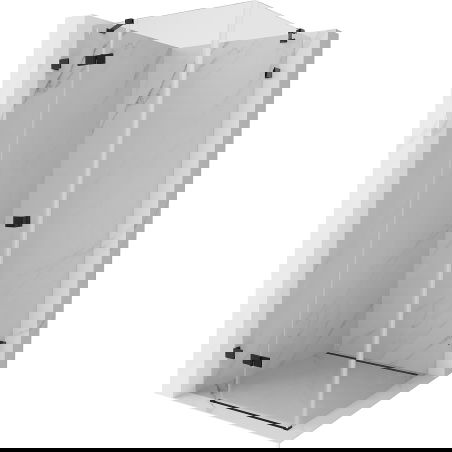 Mexen Lunar cabine de douche pivotante gauche 100 x 100 cm, transparent, noir - 834-100-100-70-00-L