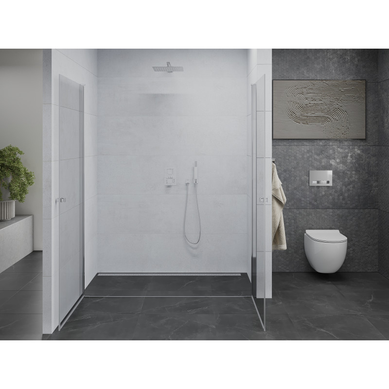 Mexen Pretoria Duo porte de douche pivotantes 140 cm, transparent, chromé - 852-140-000-02-00