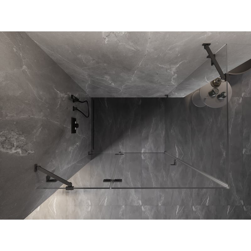 Mexen Lunar cabine de douche pivotante gauche 100 x 80 cm, transparent, métal canon - 834-100-080-95-00-L