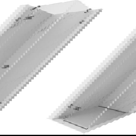 Cabine de douche Mexen Lunar pivotante gauche 100 x 100 cm, transparent, métal gun - 834-100-100-95-00-L