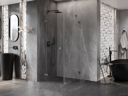 Mexen Lunar cabine de douche pivotante gauche 100 x 100 cm, transparent, gun metal - 834-100-100-95-00-L